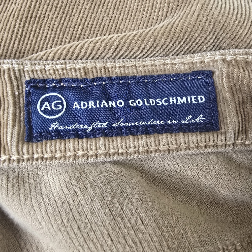 Adriano Goldschmied  Corduroy Pants Womens 34x32 The Stevie Slim Straight‎ Brown - Picture 4 of 7
